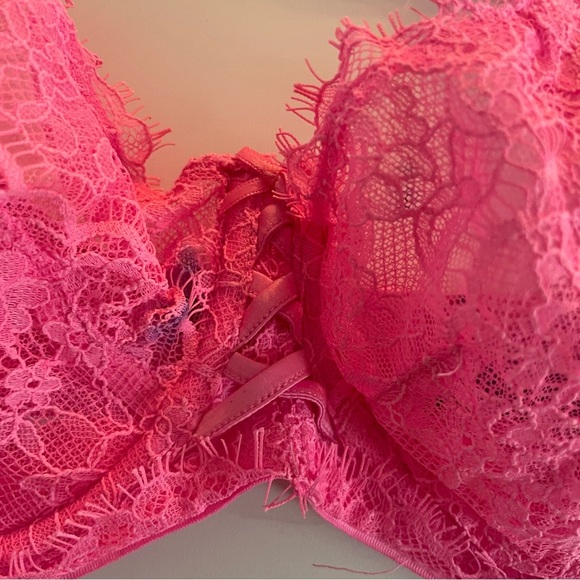 New! Victoria's Secret Dream Angels Wicked Lace Balconette Bra Pink 20077 - Picture 5 of 8